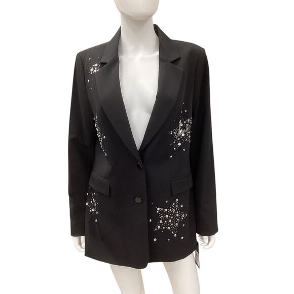 NWT Karl Lagerfeld Women’s Size 12 Stud Design Rock Star Style Star Motif Black